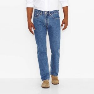 Levi's Men's 505 Mid Rise Regular Fit Medium Wash Levi's Size 36 x 29